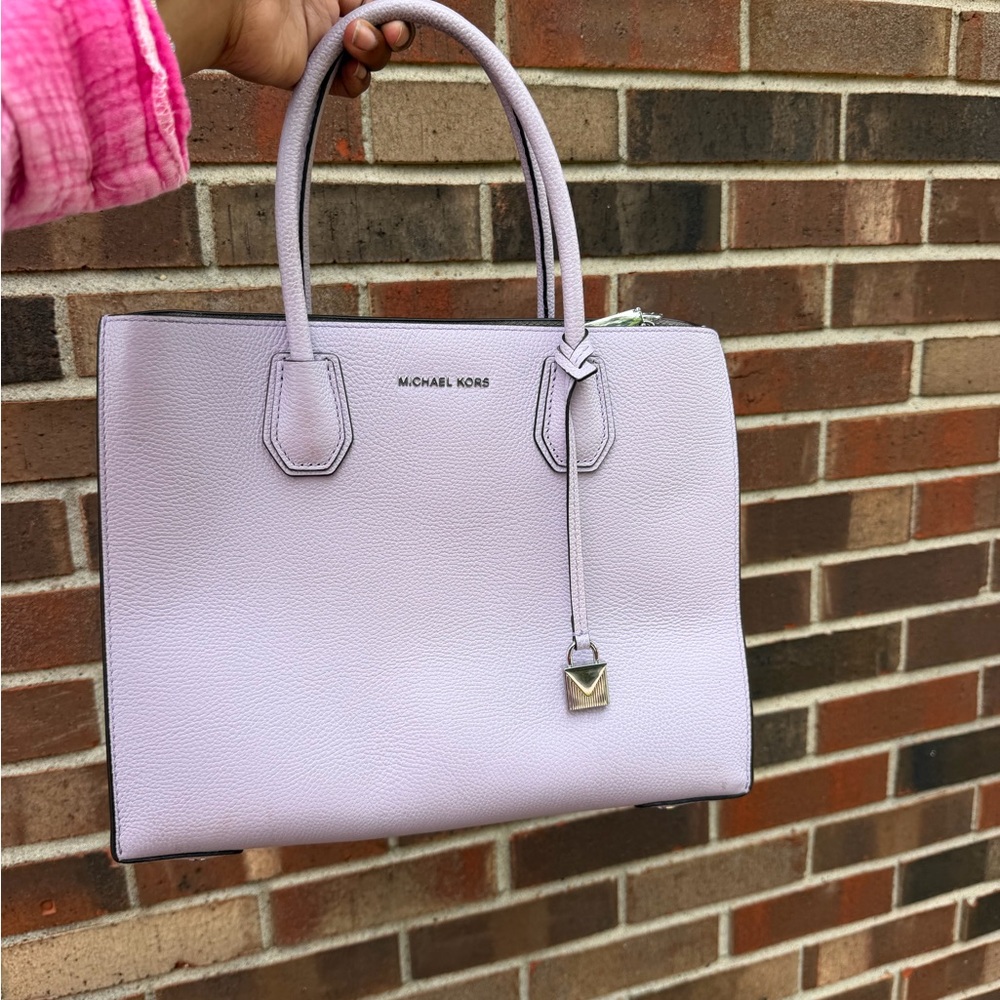 Michael Kors Lilac Structured Top-Handle Tote